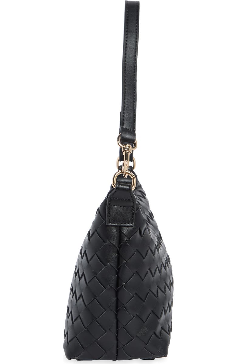 URBAN EXPRESSIONS HANDBAGS Faux Leather Woven Crossbody Bag, Alternate, color, Black