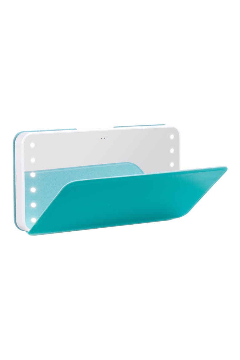 Riki Powerful LED-lighted Mirror & Power Bank, Alternate, color, WHITE