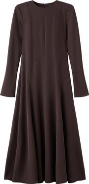 MANGO Godet Long Sleeve Maxi Dress