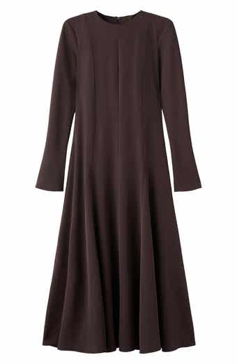 Godet Long Sleeve Maxi Dress