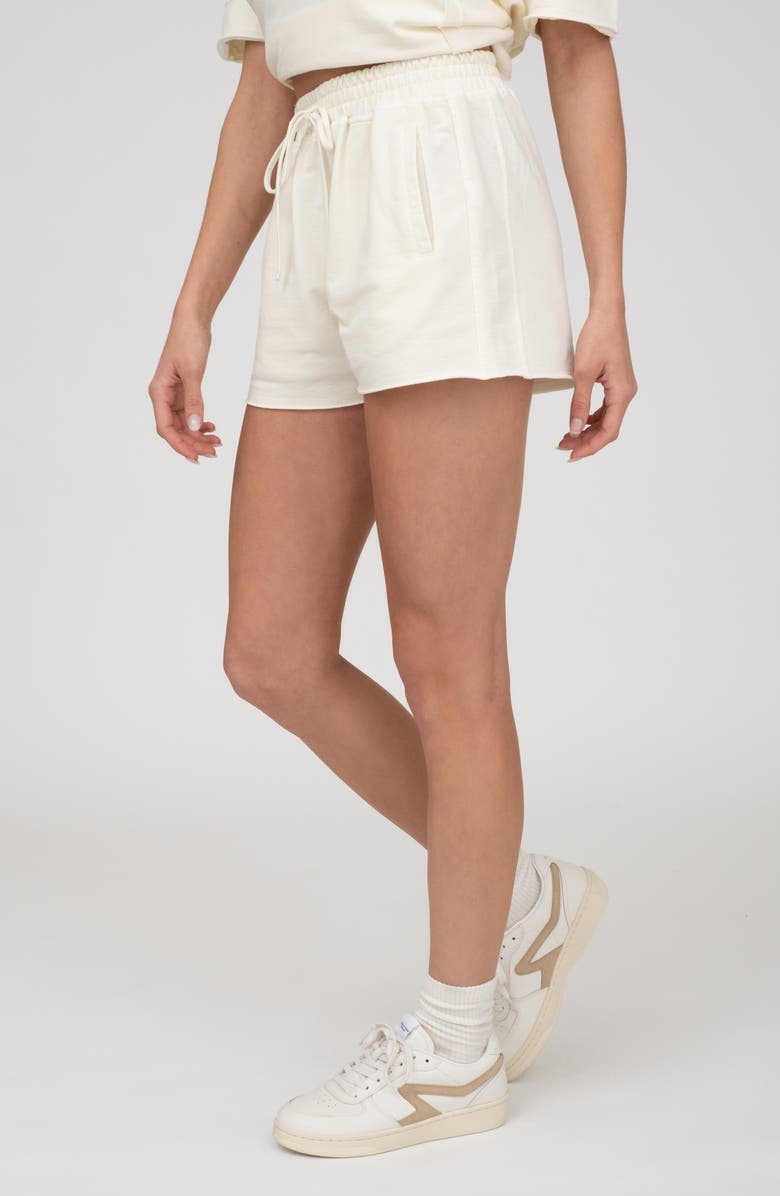 Blu Pepper Acid Wash Drawstring Shorts, Alternate, color, Ivory