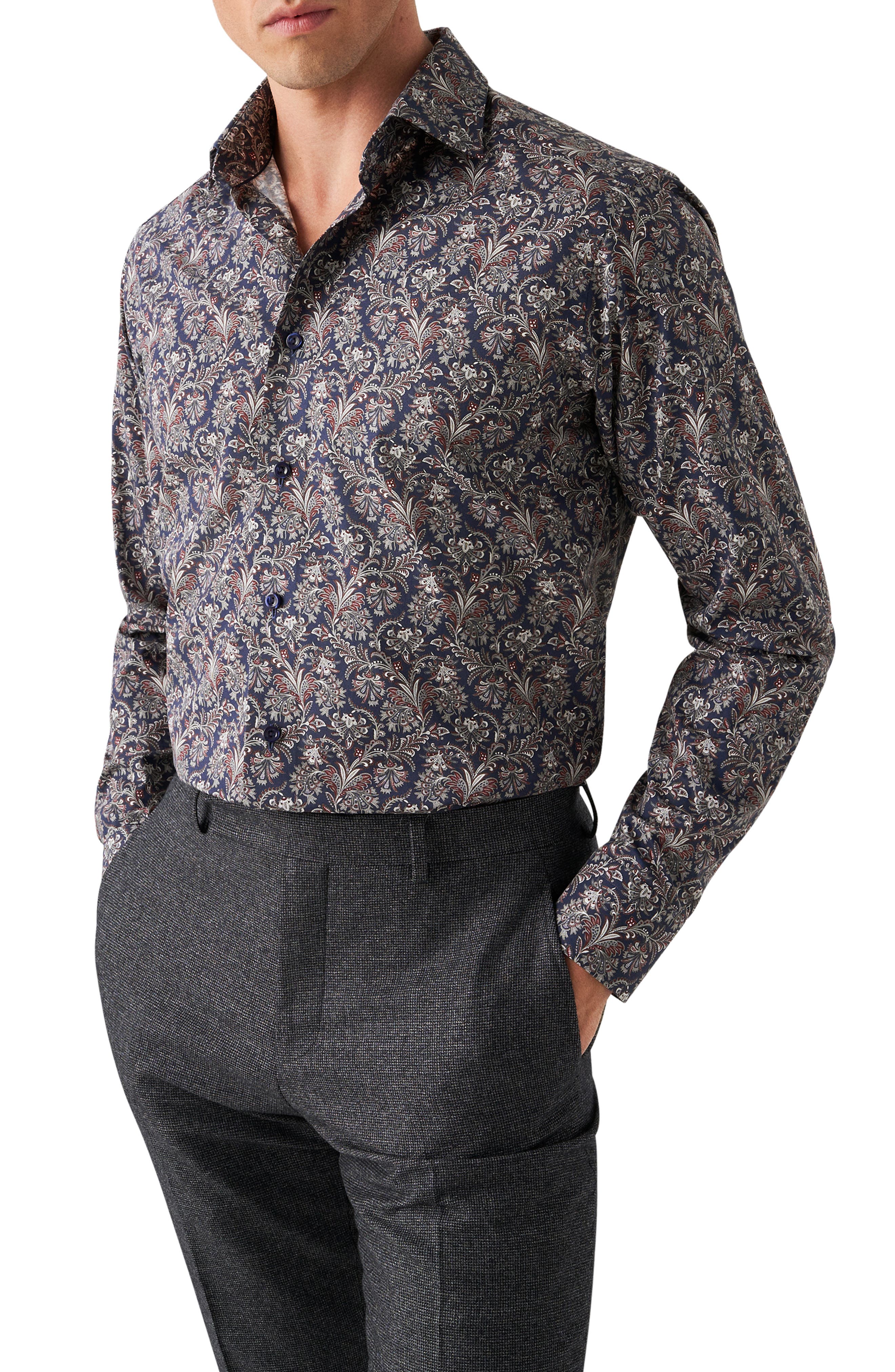 Eton Slim Fit Paisley Dress Shirt