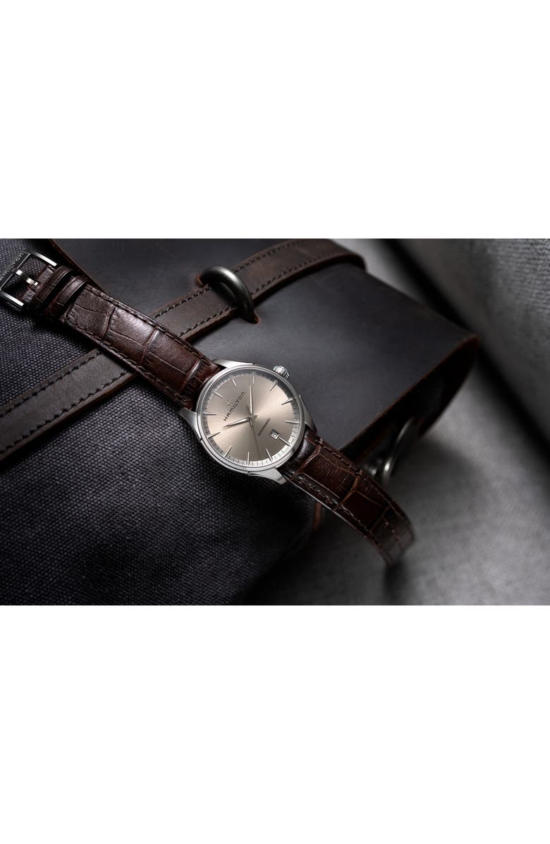 Hamilton Jazzmaster Automatic Leather Strap Watch, 40mm, Alternate, color,
