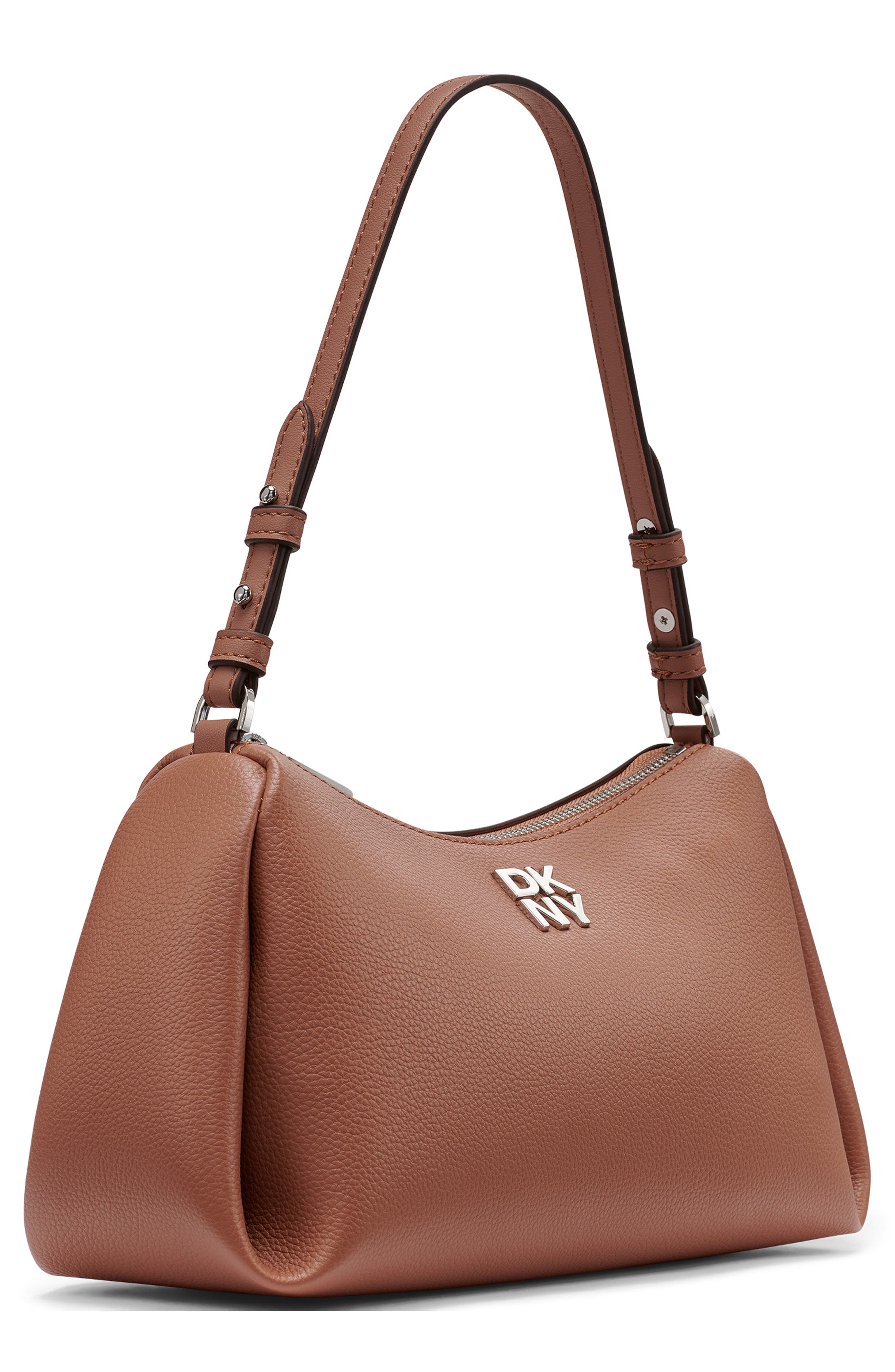 DKNY Remy Faux Leather Shoulder Bag, Alternate, color, Hot Cocoa