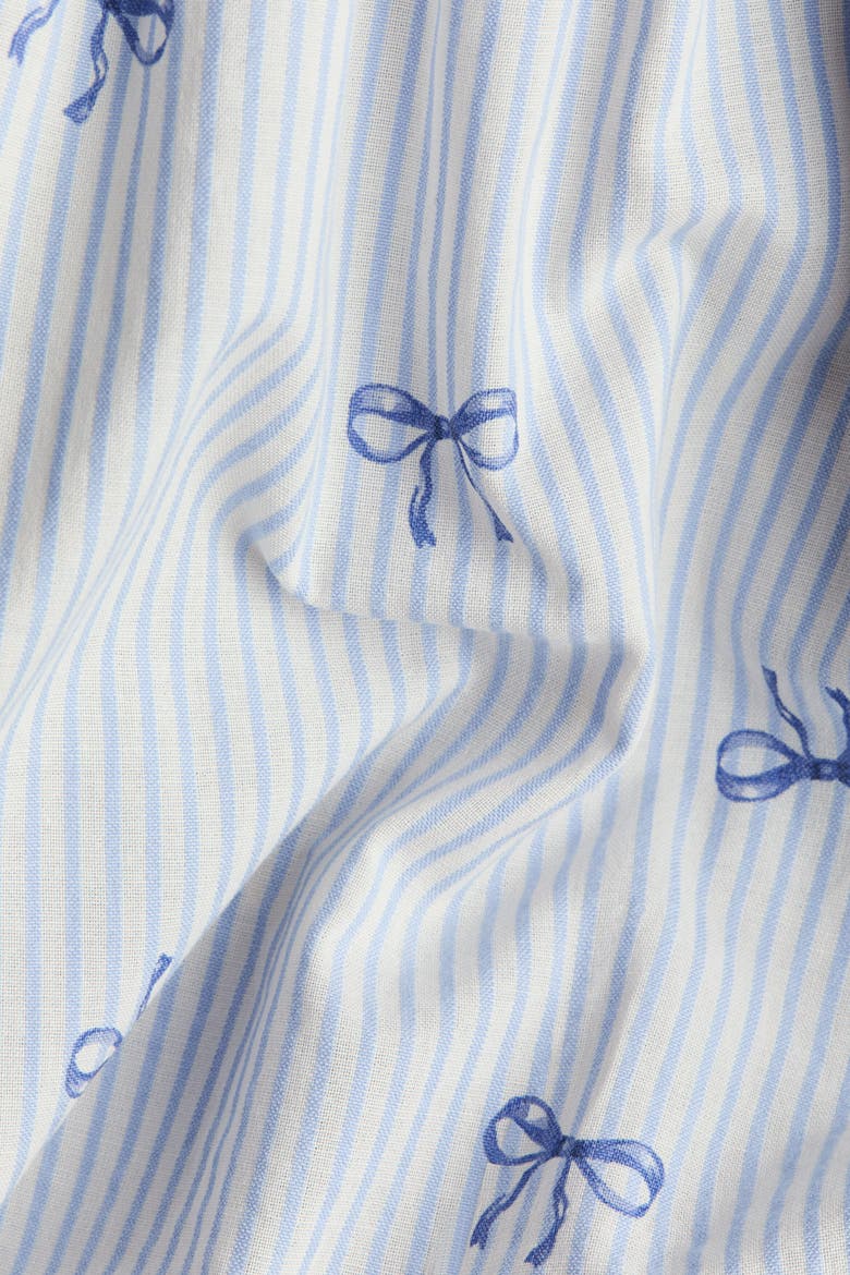 Flared Cotton Dress, Alternate, color, White/bows