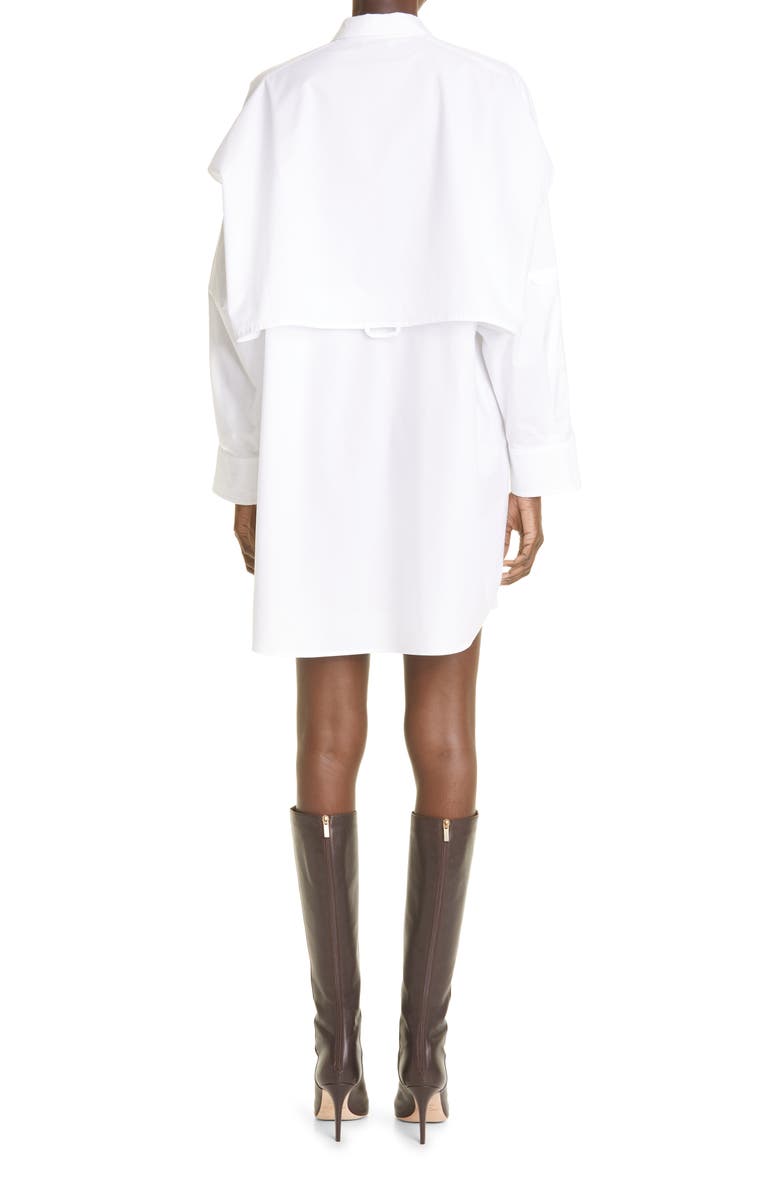 Fendi Boxy Pocket Long Sleeve Cotton Poplin Shirtdress, Alternate, color, 