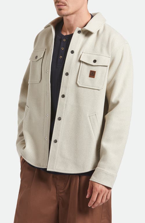 Brixton Durham Herringbone Shirt Jacket In Neutral