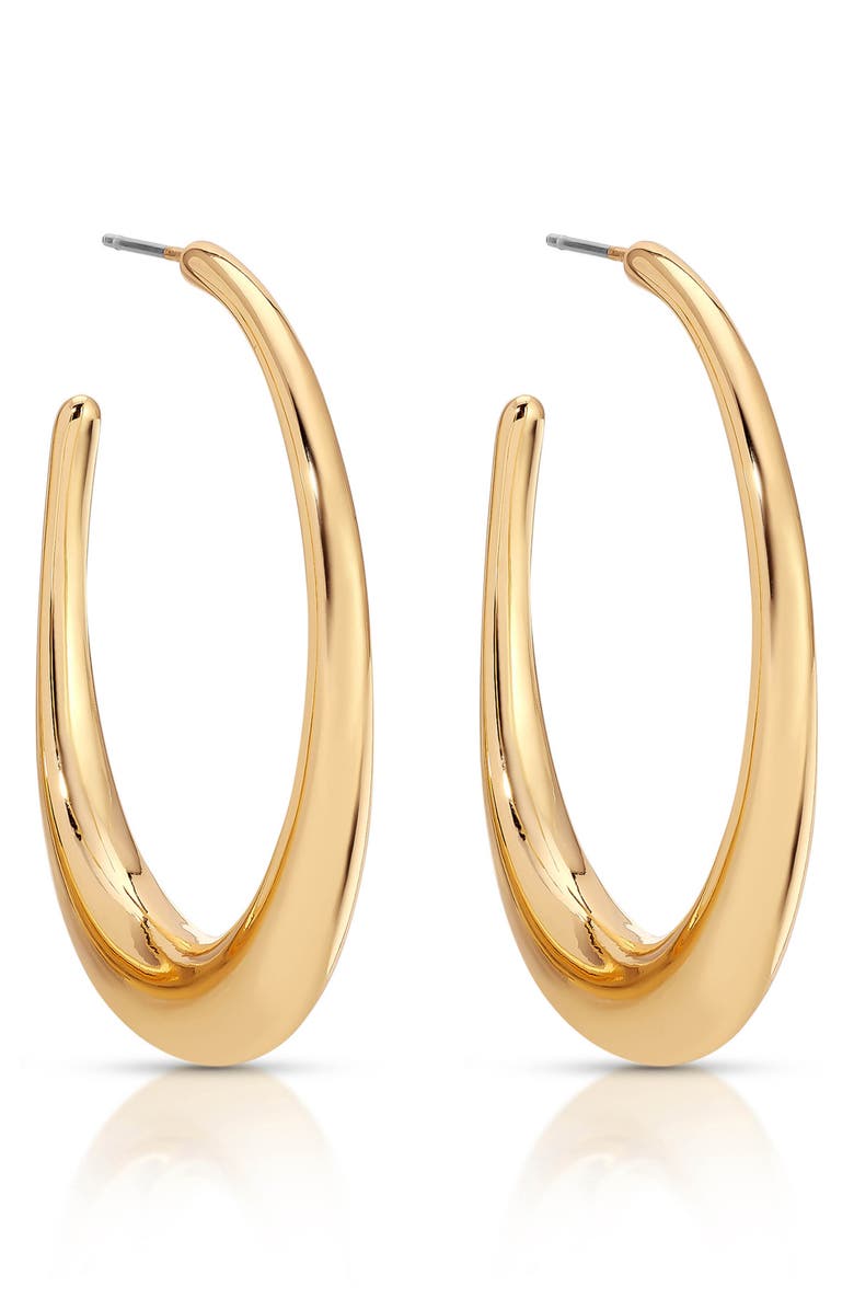 Ettika Eclipse Hoop Earrings, Alternate, color, Gold