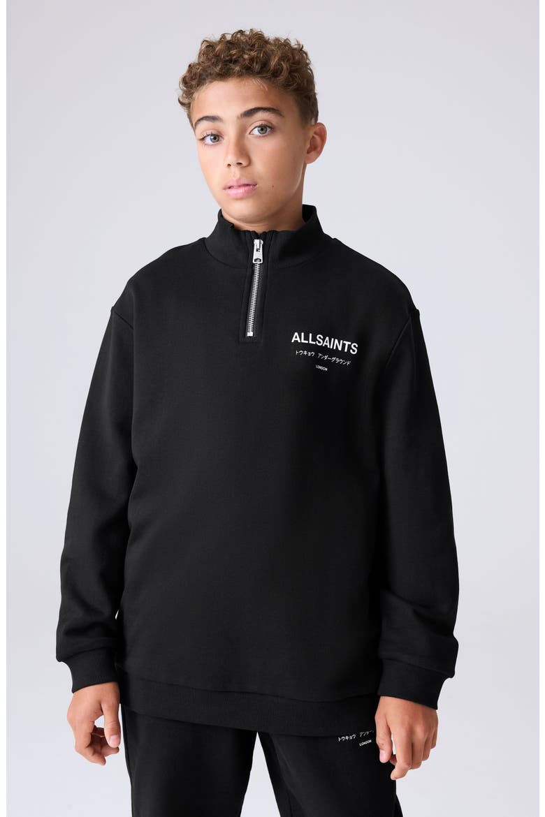 Kids' Underground Oversize Half Zip Sweatshirt, Alternate, color, BLACK