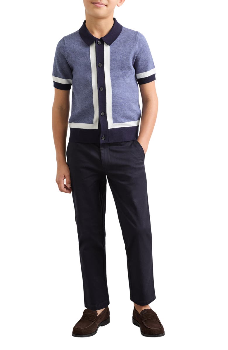 Reiss Kids' Craig Knit Top, Alternate, color, Navy/ Airforce B