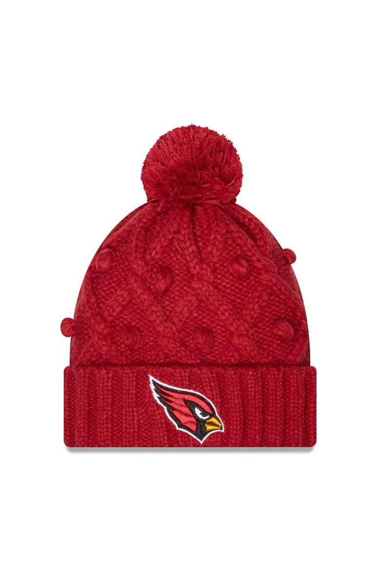 Women's New Era Cardinal Arizona Cardinals Toasty Cuffed Knit Hat with Pom, Main, color, Cardinal
