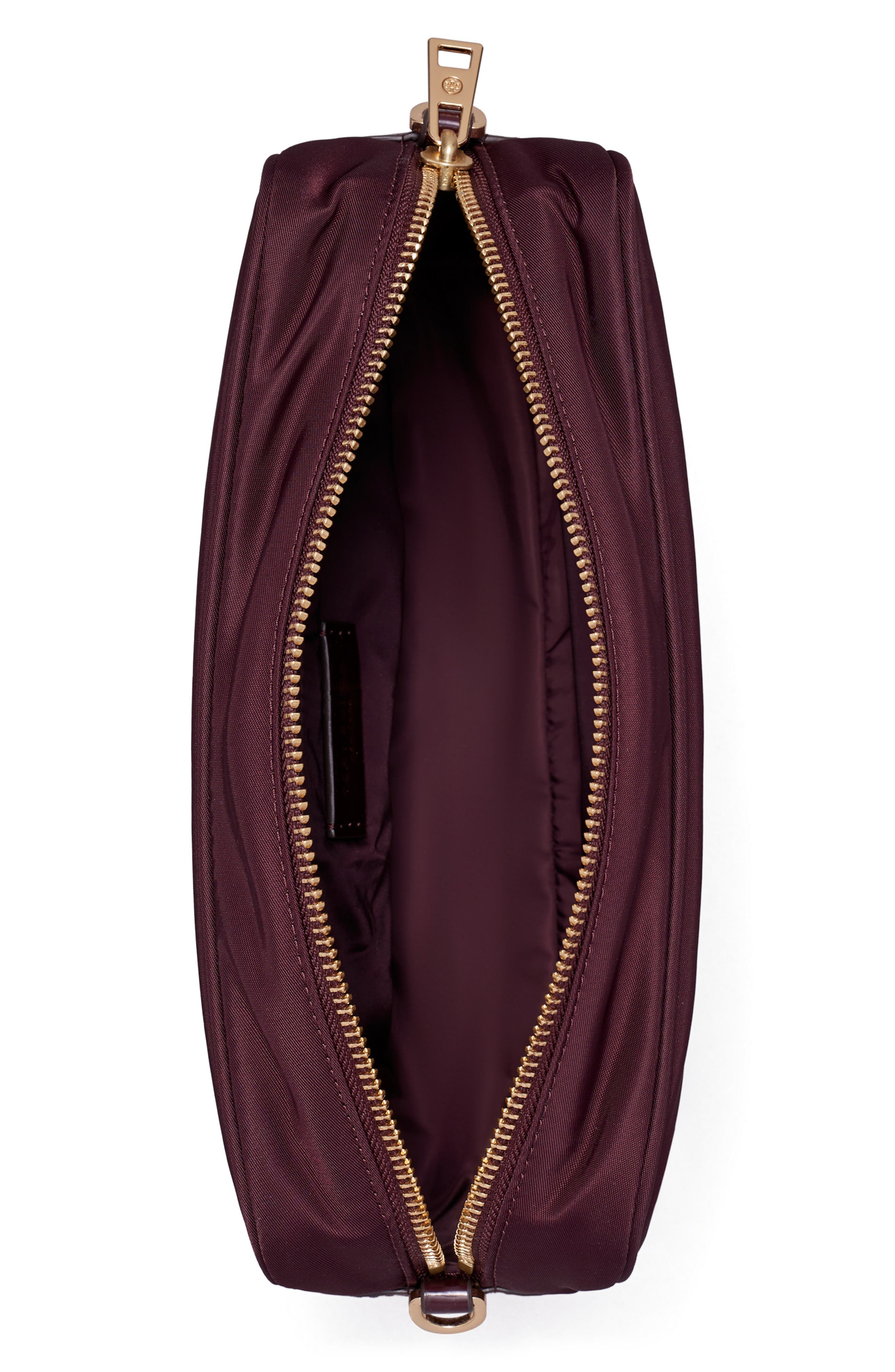 Virgina Nylon Shoulder Bag, Alternate, color, DARK CARMINE