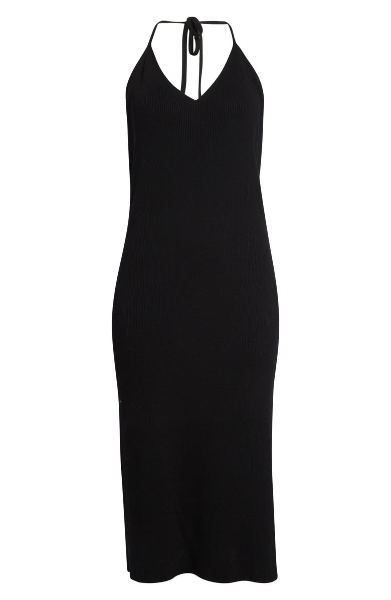 Jil Sander Rib Virgin Wool Sweater Slipdress, Main, color, Black