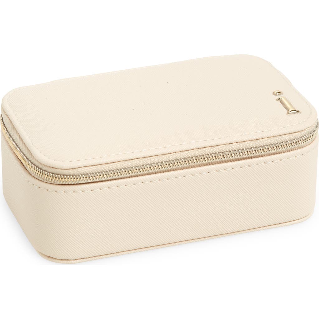 Nordstrom Initial Rectangular Jewelry Box In I- Cream- Gold