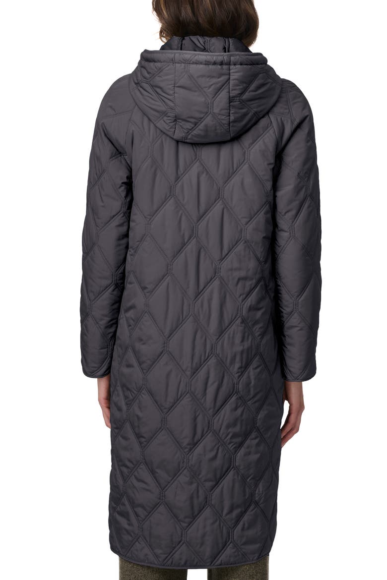 Diamond Quilted Hooded Coat, Alternate, color, TITAN