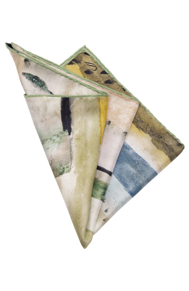 Elizabetta Pagani - Silk Pocket Square for Men, Alternate, color, Green