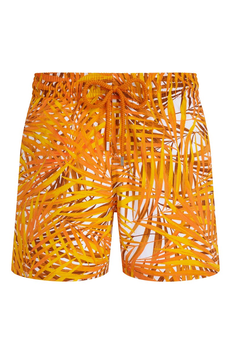 Vilebrequin Men's Palm Leaves Stretch Swim Shorts, Alternate, color, Mangue