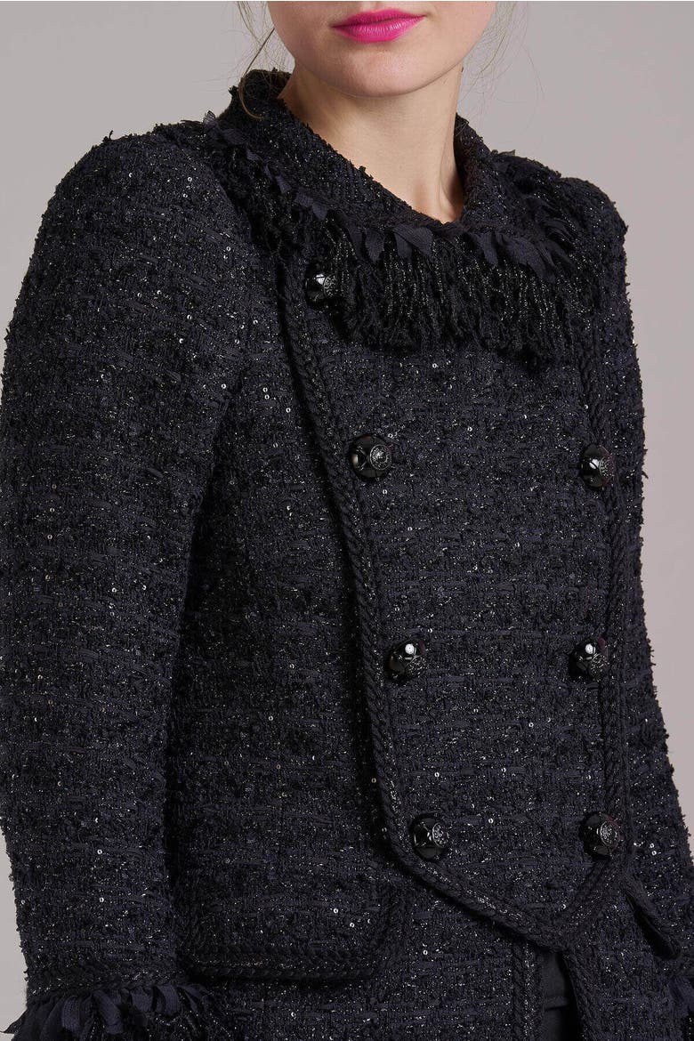 Signature Maison Common Tweed Jacket, Alternate, color, Black