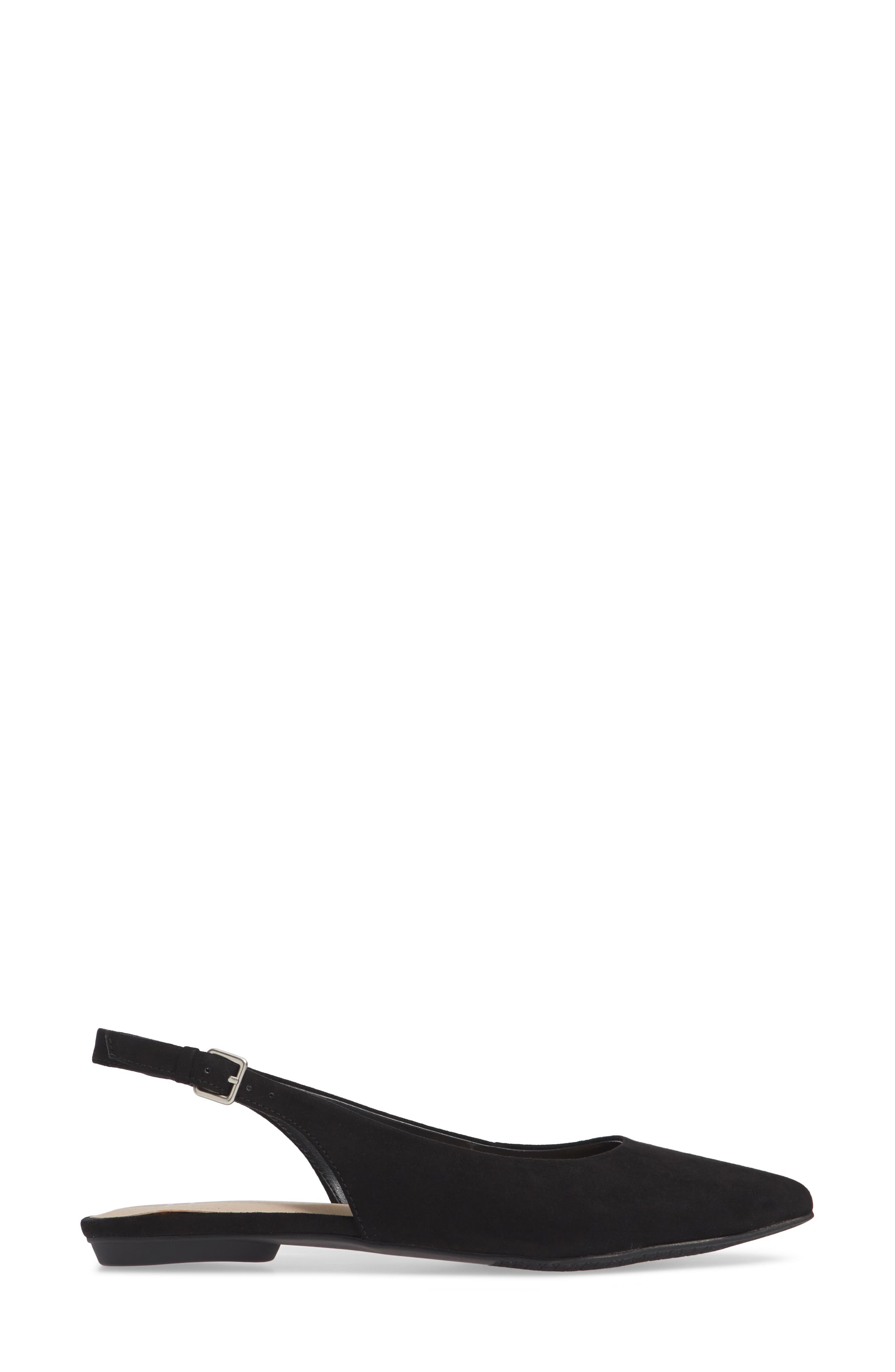 Sandra Slingback Flat, Alternate, color, BLACK FAUX SUEDE