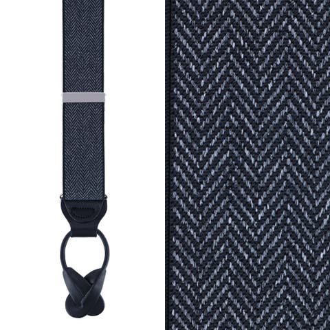 Silas Classic Herringbone Elastic Button End Suspenders (Braces)