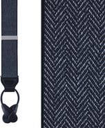 Trafalgar Silas Classic Herringbone Elastic Button End Suspenders