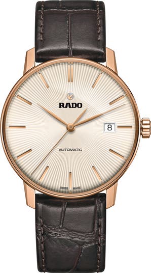 【ファッション通販】の商品をすべて RADO 38mm Watch, Strap Leather Automatic Classic Coupole ラドー
