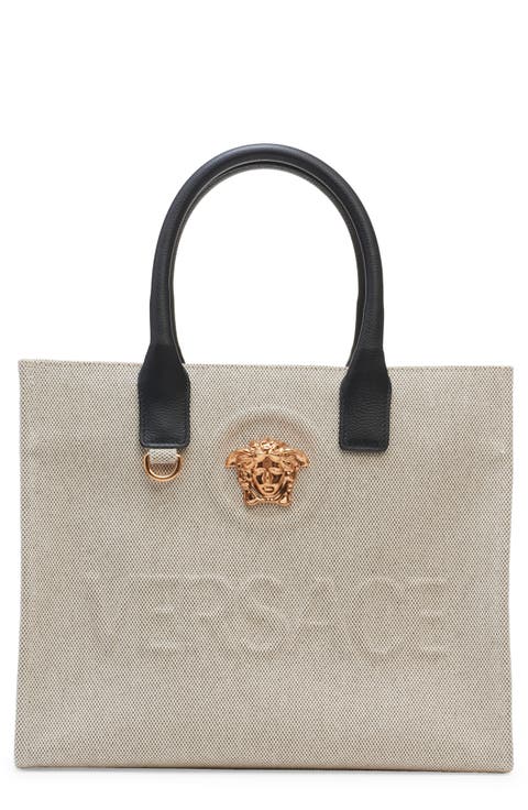 Small La Medusa Logo Canvas Tote