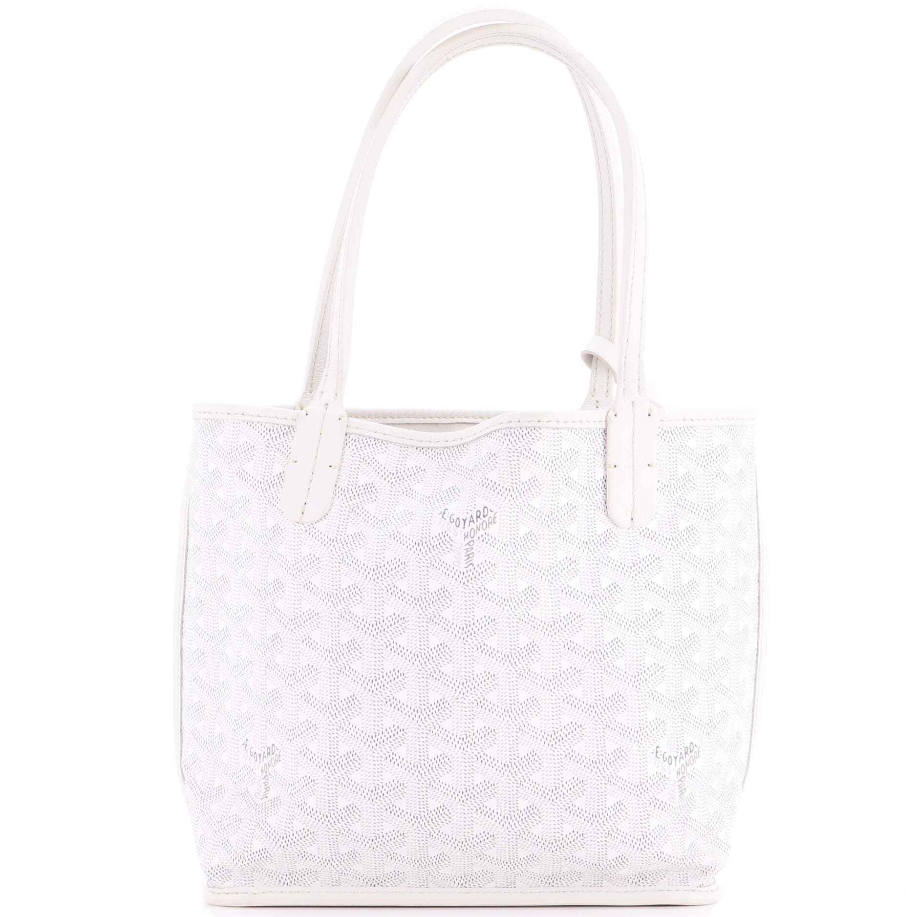 Pre-Owned Goyard Anjou Reversible Tote Coated Canvas Mini, Main, color, White