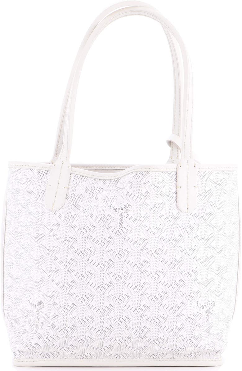Pre-Owned Goyard Anjou Reversible Tote Coated Canvas Mini, Main, color, White