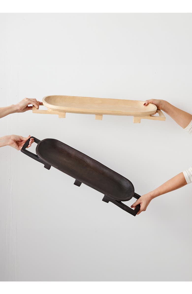 kanju Interiors Swazi Long Wooden Serving Tray, Main, color, Natural