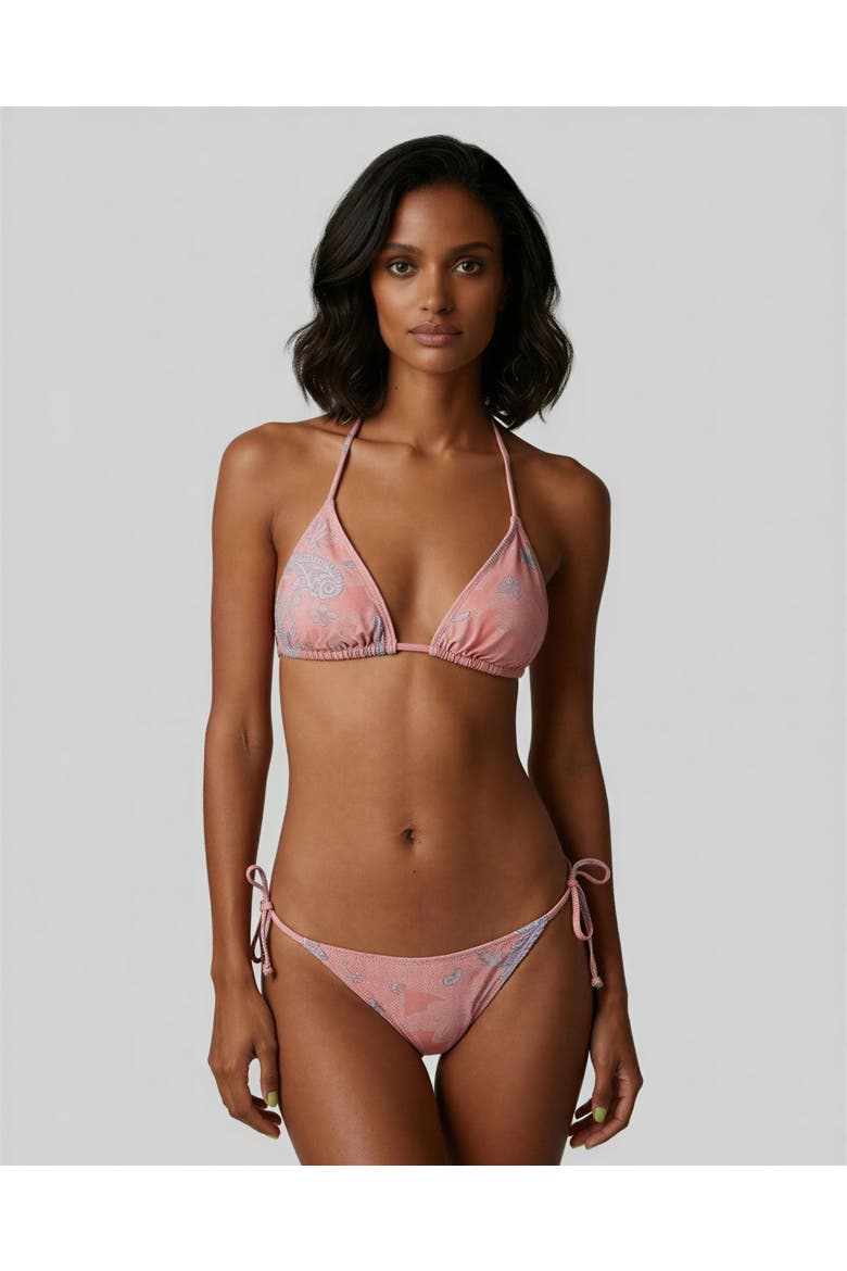 Paisley Explosion Womens Bikini Top, Main, color, Paisley Explosion Coral