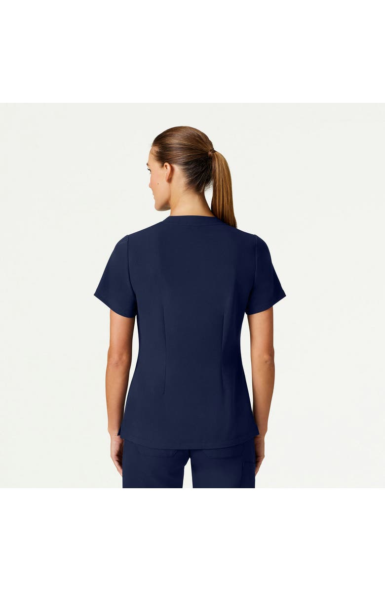 JAANUU Helia Women's 3-Pocket Slim Notched V-Neck Scrub Top, Alternate, color, Midnight Navy