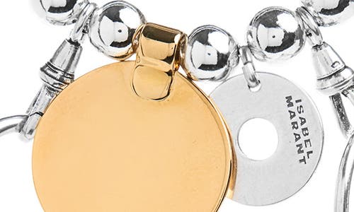 Isabel Marant Bonnie Charm & Draped Chain Brooch In Metallic