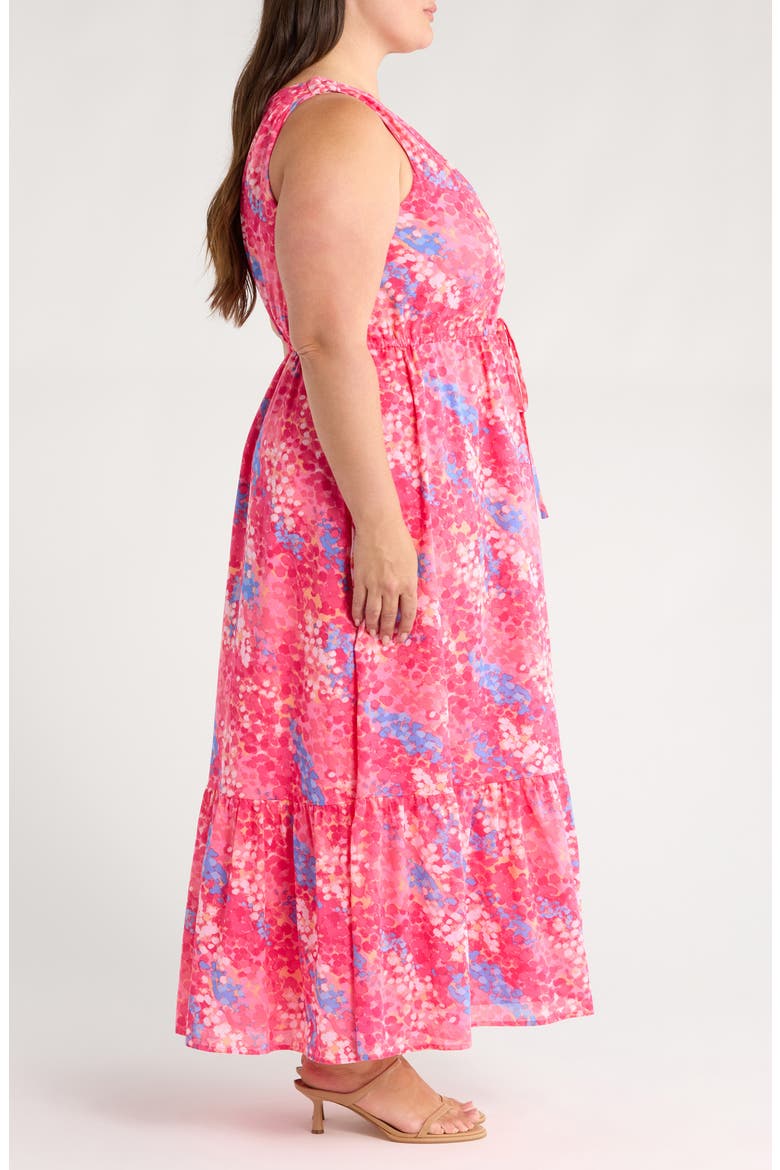 Leah Abstract Elya One-Shoulder Cotton Maxi Dress, Alternate, color, PINK/ BLUE