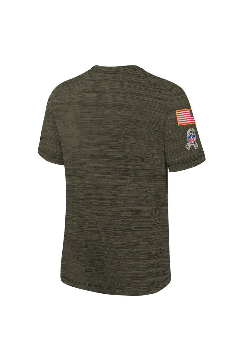 Nike Youth Nike Olive Los Angeles Rams 2022 Salute To Service Velocity T-Shirt, Alternate, color, 