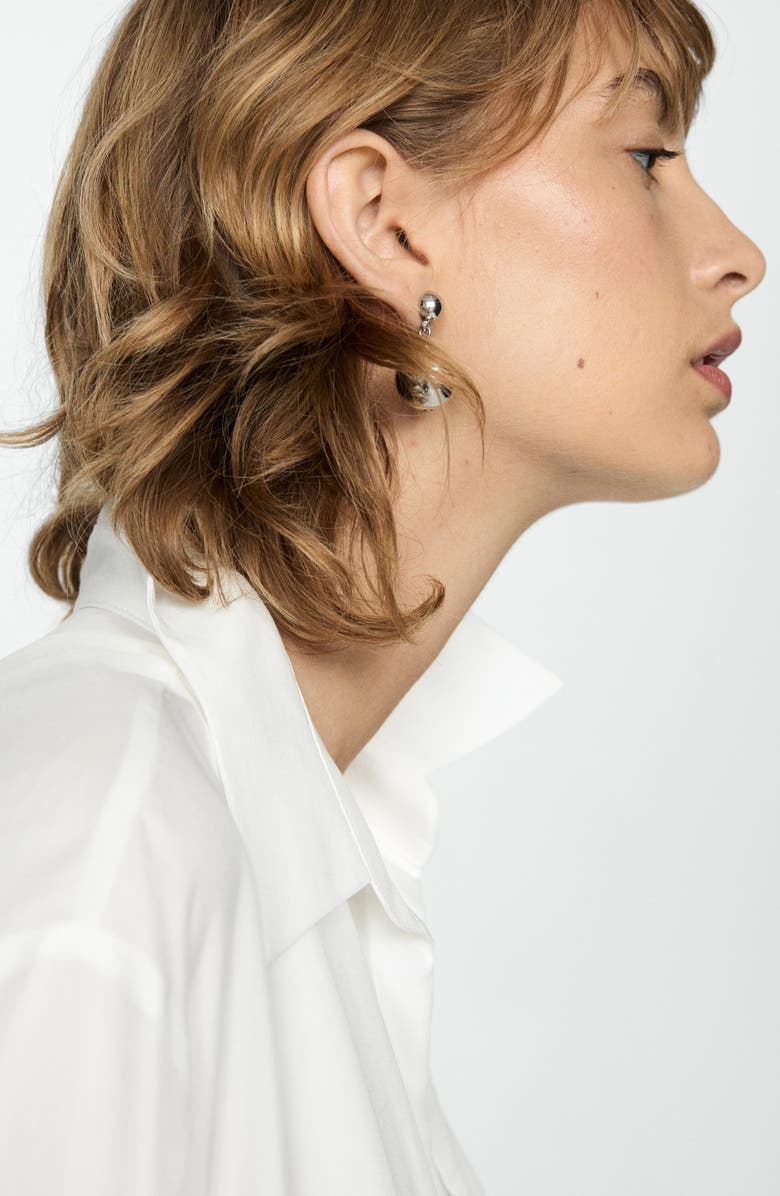 MANGO Fluid Button-Up Shirt, Alternate, color, Off White