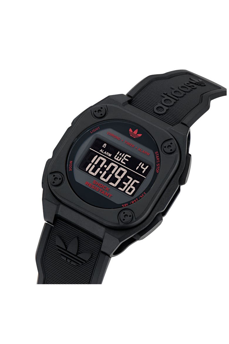 City Tech 4 Silicone Strap Watch, 42mm, Alternate, color, BLACK