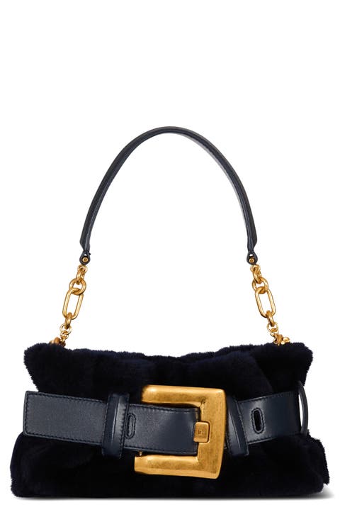 Mini Anthem Genuine Shearling Shoulder Bag