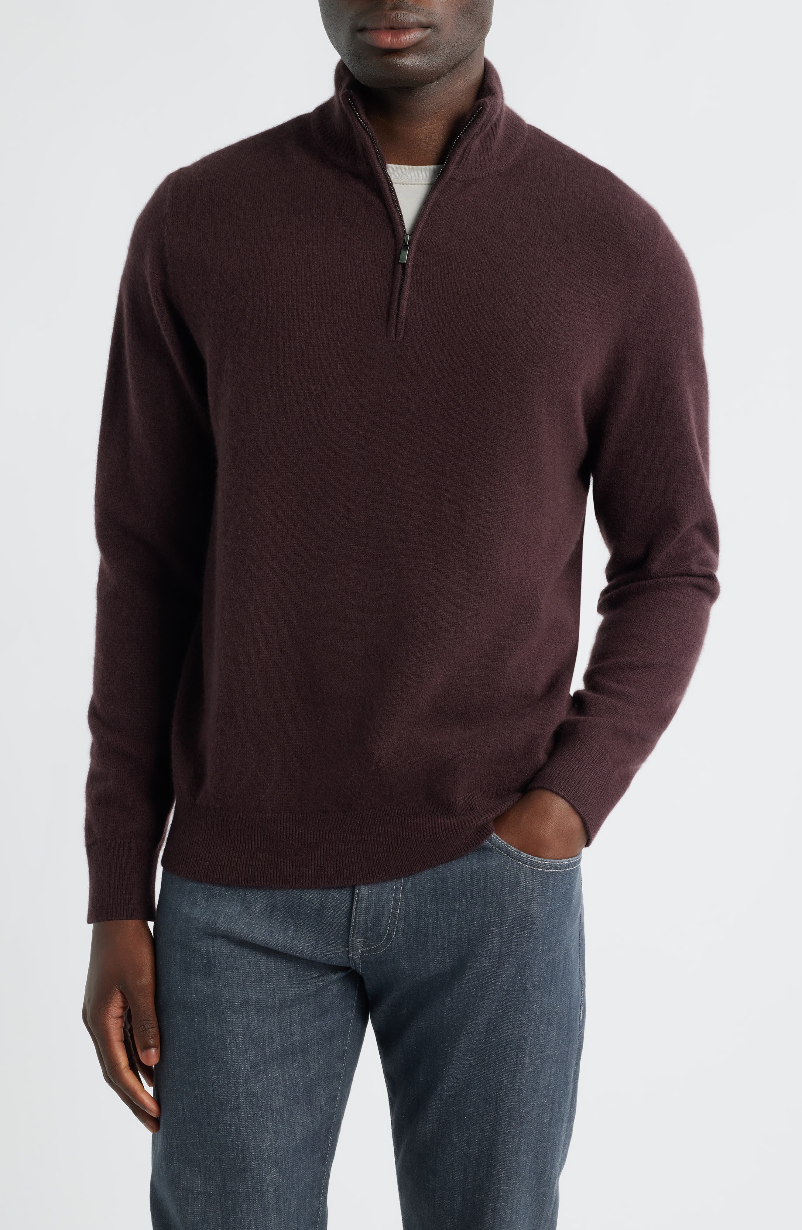 Nordstrom Quarter Zip Cashmere Sweater