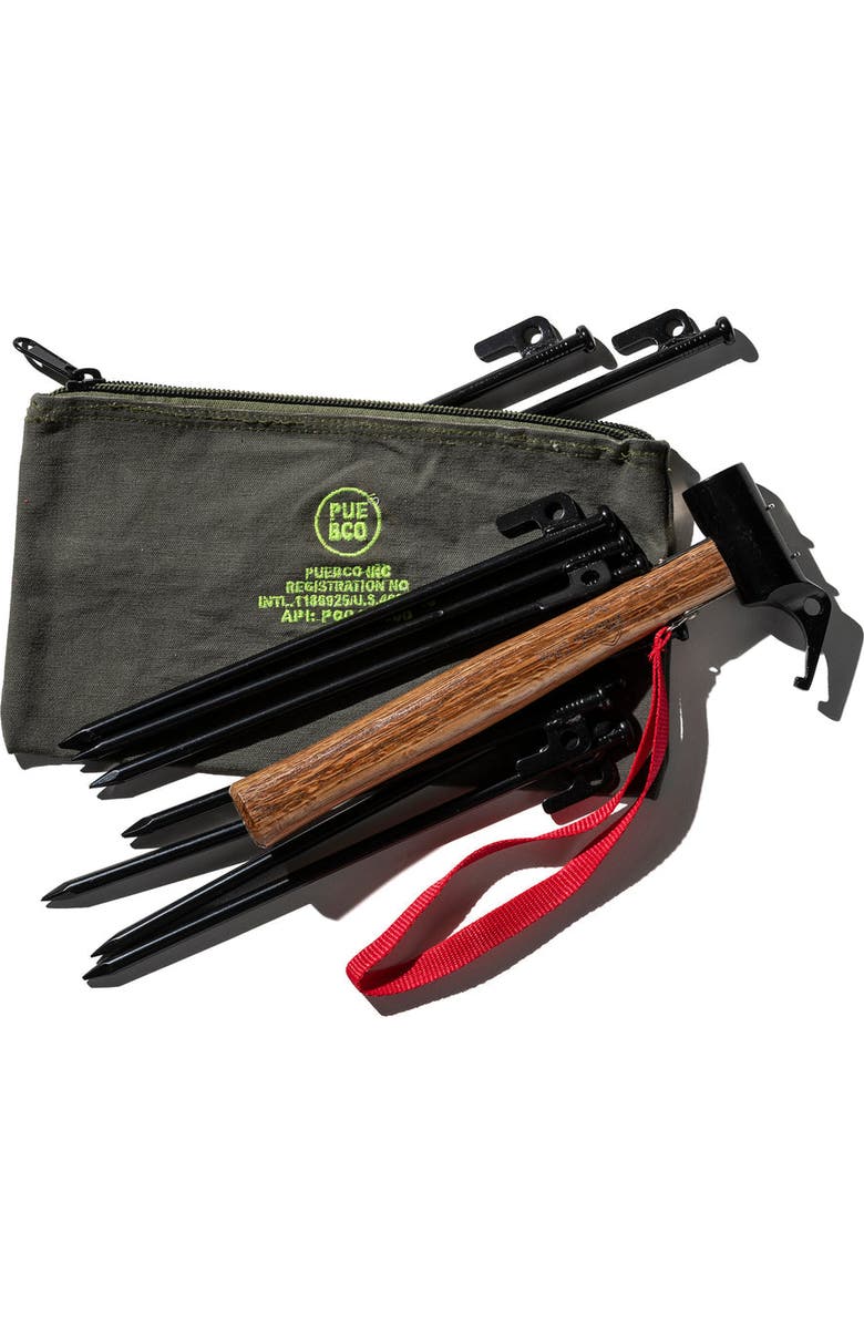 PUEBCO Vintage Tent Fabric Pouch, Alternate, color, Neon Green