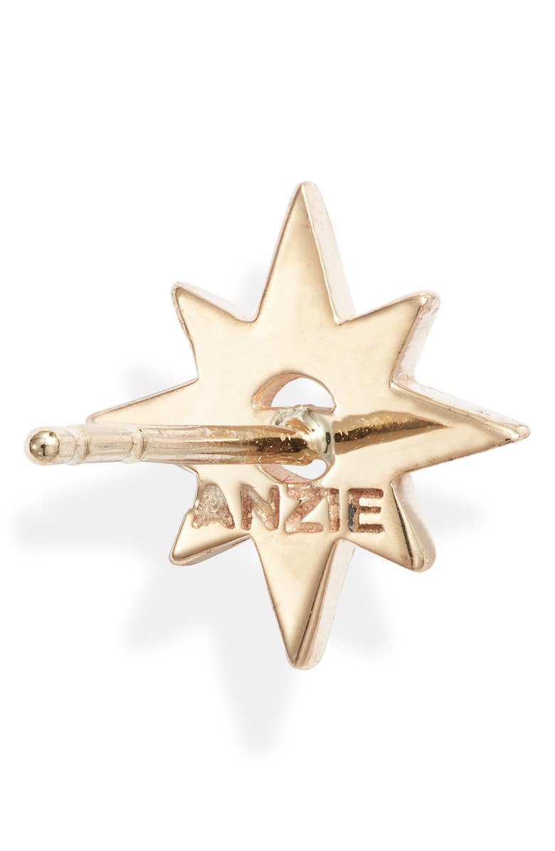 Anzie White Topaz Star Stud Earrings, Alternate, color, Gold