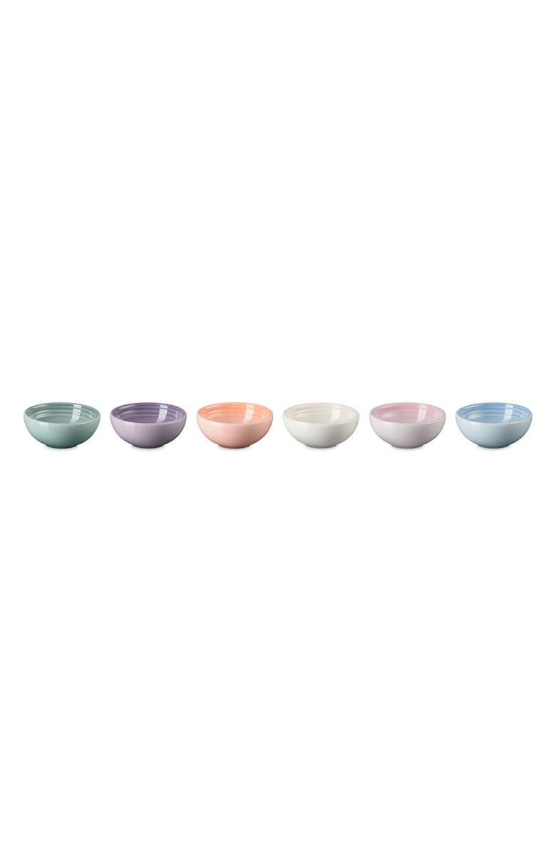 Le Creuset Vancouver Set of 6 Stoneware Pinch Bowls, Main, color, Multicolor