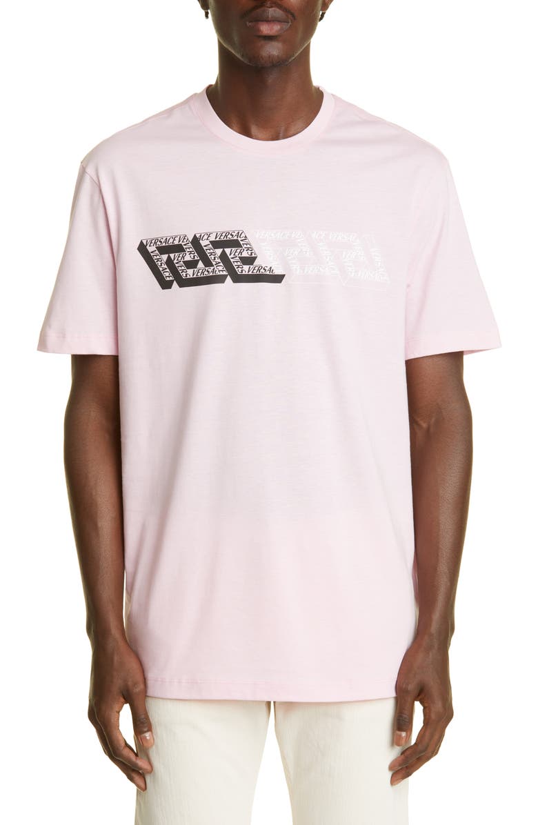 Versace La Greca Bar Cotton Graphic T-Shirt, Main, color,