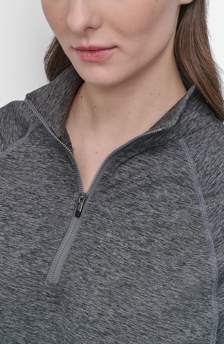 DKNY Space Dye Half Zip Sweatshirt, Alternate, color, Black Space