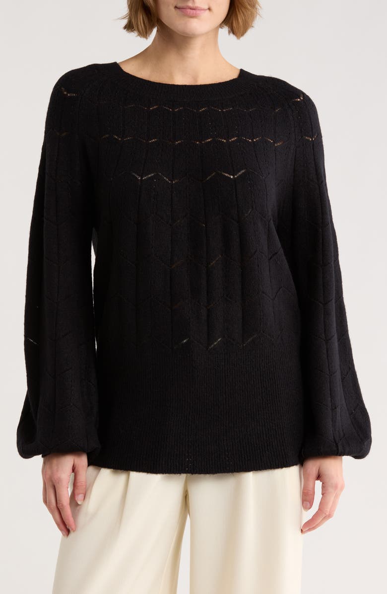 Love Token Knit Sweater, Main, color, Black