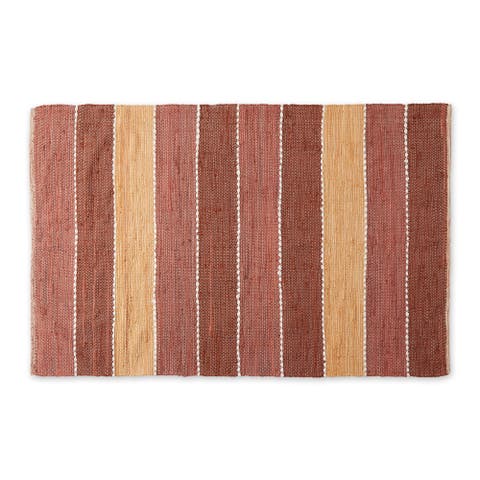 Spice Color Block Cotton Chindi Rug