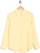 Three Dots Relaxed Fit Linen Blend Button-Up Shirt