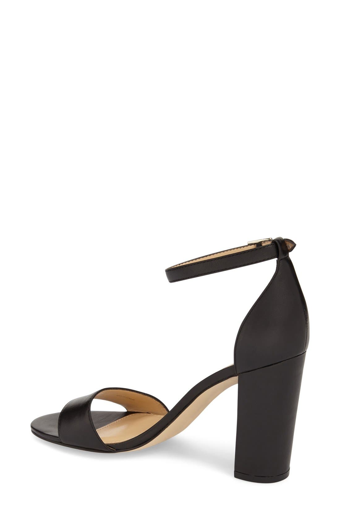 'Klover' Block Heel Ankle Strap Sandal, Alternate, color, BLACK NAPPA