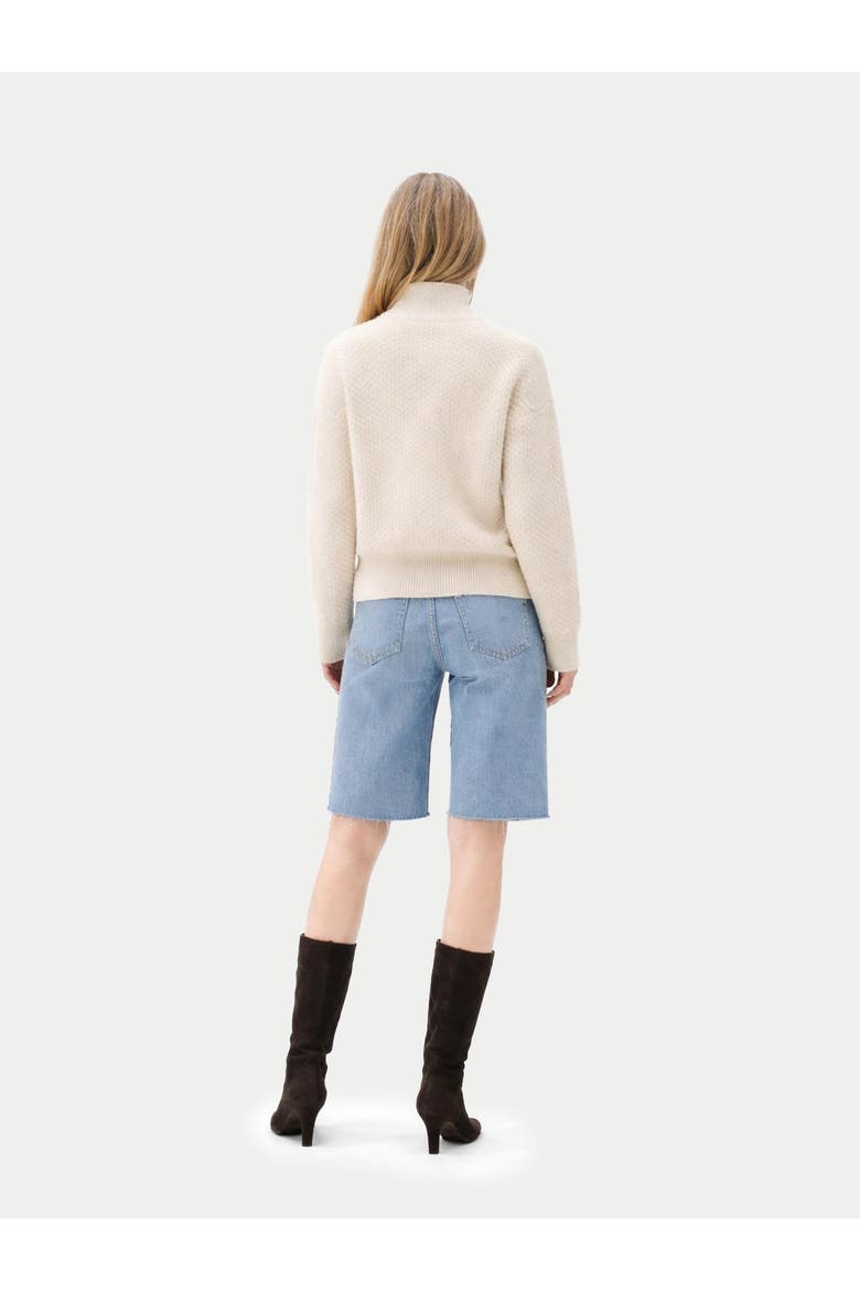 High-Neck Knitted Sweater, Alternate, color, off white