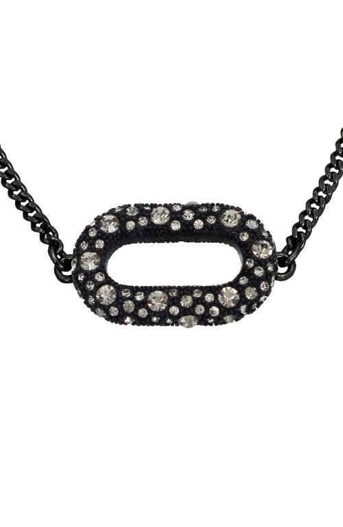 Allsaints Pavé Oval Curb Chain Slider Bracelet In Black